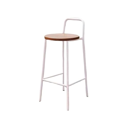 CAOJLjiaxiang-2012 Barhocker, Stühle, Rückenlehne, Barstuhl, Zuhause, Restaurant, Outdoor, Innenbereich, Eisen, hoher Hocker, Holz, weiß, 65/75 cm, Barhocker (mittel) von CAOJLjiaxiang-2012