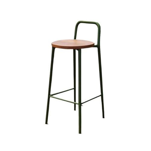 CAOJLjiaxiang-2012 Barhocker, grün, minimalistischer Barstuhl, Zuhause, Restaurant, Außen- und Innenbereich, Eisen, hoher Hocker, Holz-Barhocker (mittel) von CAOJLjiaxiang-2012
