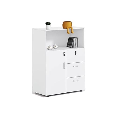 CAOJLjiaxiang-2012 Büro Aktenordner kurz Schrank für Drucker, Büro-Organizer, Aktenschrank, Trennwand, Schublade mit Verriegelung, Ordnerschrank (weiß) von CAOJLjiaxiang-2012
