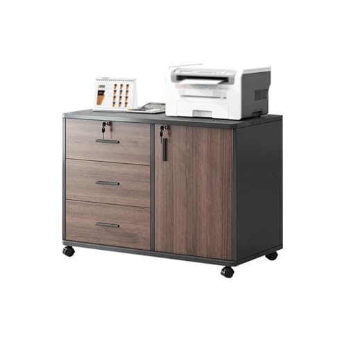 CAOJLjiaxiang-2012 Büro Aktenschrank für Schreibtisch, Aktenschrank, Schrank für Drucker, mobiler Aufbewahrungsschrank, Schublade mit Schloss, Schrank, Aktenschrank (braun) von CAOJLjiaxiang-2012
