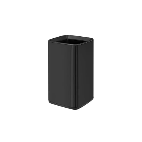 CAOJLjiaxiang-2012 Edelstahl-Mülleimer, oben offen, geeignet für Zuhause, Küche, Büro, Papierkorb, Mülleimer (schwarz) von CAOJLjiaxiang-2012