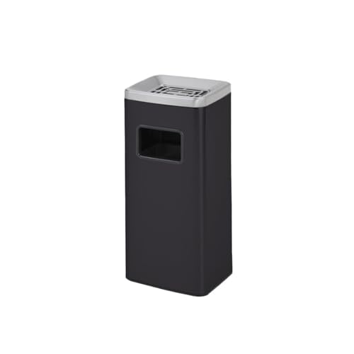 CAOJLjiaxiang-2012 Edelstahl-Mülleimer mit Rauchlöschschale oben, mit seitlicher Öffnung, Papierkorb, Mülleimer (schwarz) von CAOJLjiaxiang-2012