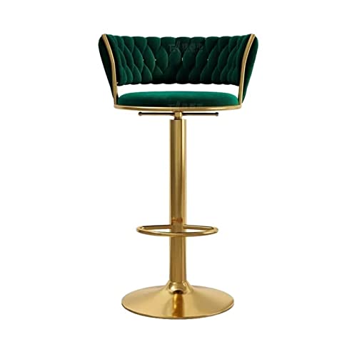 CAOJLjiaxiang-2012 Hoher Küchenhocker, Drehstuhl für die Hausbar, hoher Hocker mit Rückenlehne (65-80 cm), Barhocker (grün) von CAOJLjiaxiang-2012