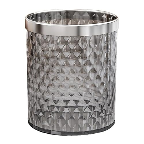 CAOJLjiaxiang-2012 Mülleimer, 11/15 Liter, transparenter Kunststoff-Mülleimer, offene Oberseite, runder Mülleimer, Abfalleimer, Dekoration, Mülleimer mit Druckring, für Zuhause, Büro, Badezimmer CAOJLjiaxiang-2012 Mülleimer, 11/15 Liter, transparenter Kunststoff-Mülleimer, offene Oberseite, runder Mülleimer, Abfalleimer, Dekoration, Mülleimer mit Druckring, für Zuhause, Büro, Badezimmer von CAOJLjiaxiang-2012
