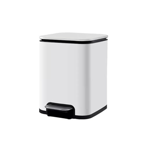 CAOJLjiaxiang-2012 Mülleimer aus Edelstahl, Pedal-Mülleimer, Haushalt, Wohnzimmer, Küche, Büro, Badezimmer, große Kapazität, Fußpedal-Zylinder, Badezimmer-Mülleimer (schwarz) von CAOJLjiaxiang-2012