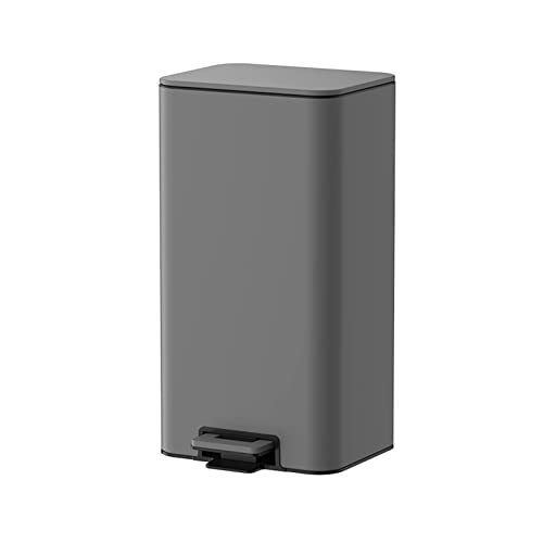 CAOJLjiaxiang-2012 Mülleimer aus Edelstahl für den Haushalt, 8 l/12 l/15 l, Wohnzimmer, Schlafzimmer, Büro, Mülleimer mit Deckel, Mülleimer für Badezimmer, Grau, 15 l von CAOJLjiaxiang-2012