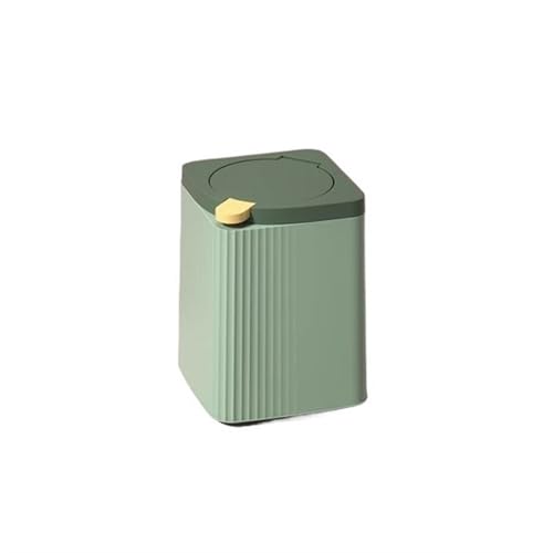 CAOJLjiaxiang-2012 Mülleimer mit Deckel, Haushaltslicht, luxuriös, Wohnzimmer, Schreibtisch, großes Fassungsvermögen, Druckknopfdeckel, WC, Badezimmer, Küche, Abfalleimer (grün, groß) von CAOJLjiaxiang-2012