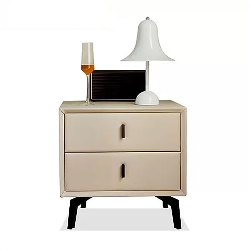 CAOJLjiaxiang-2012 Nachttisch, Holz, minimalistischer Nachttisch für Schlafzimmer, Aufbewahrung, einfarbig, Möbel, weiches Anti-Kollisionspaket (beige) von CAOJLjiaxiang-2012