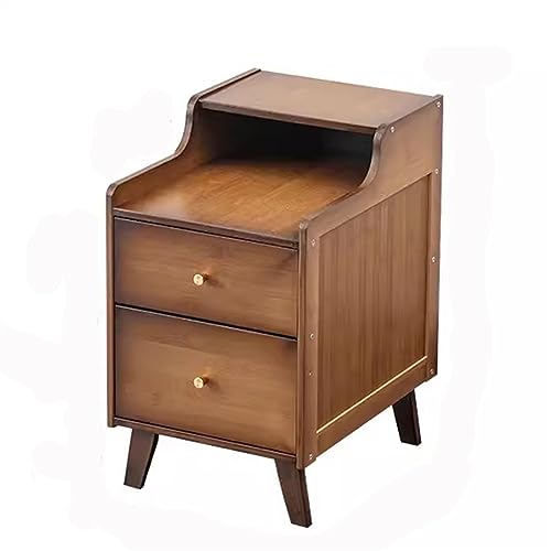 CAOJLjiaxiang-2012 Nachttisch aus Holz, mit zwei Schubladen und schmalem Seitenmöbel, Braun, Größe L von CAOJLjiaxiang-2012