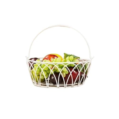 Corbeille de Fruits Obstkorb, Eisen-Obstkorb mit Griff, Obst-Gemüsekorb, Aufbewahrung von Lebensmitteln, Corbeille de Fruits (weiß) von CAOJLjiaxiang-2012