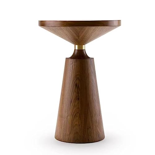 Couchtisch aus Massivholz, kleiner runder Beistelltisch für Wohnzimmer, moderne Heimdekoration, Akzenttisch, Couchtisch, komplett montiert, 34 x 55 cm Mitteltische (braun) von CAOJLjiaxiang-2012
