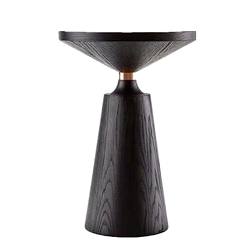 Couchtisch aus Massivholz, kleiner runder Beistelltisch für Wohnzimmer, moderne Heimdekoration, Akzenttisch, Couchtisch, komplett montiert, 34 x 55 cm Mitteltische (schwarz) von CAOJLjiaxiang-2012