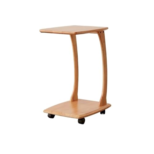 Couchtisch aus Massivholz, mobil, kleiner Couchtisch, für Zuhause, Wohnzimmer, kleiner Tisch mit Rollen, Couchtisch, Nachttisch, Schlafzimmer, Ecktisch, Teetisch, Mitteltische (Natur) von CAOJLjiaxiang-2012