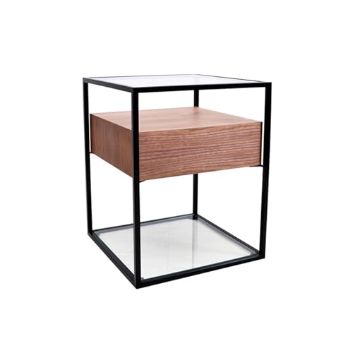Couchtisch aus Metall, kleiner Couchtisch für Wohnzimmer, beweglicher Beistelltisch, kleiner Tisch, Couchtisch neben Sofa, Sideboard, quadratischer Tisch, Nachttisch, Ecktisch, Mitteltische (braun) von CAOJLjiaxiang-2012