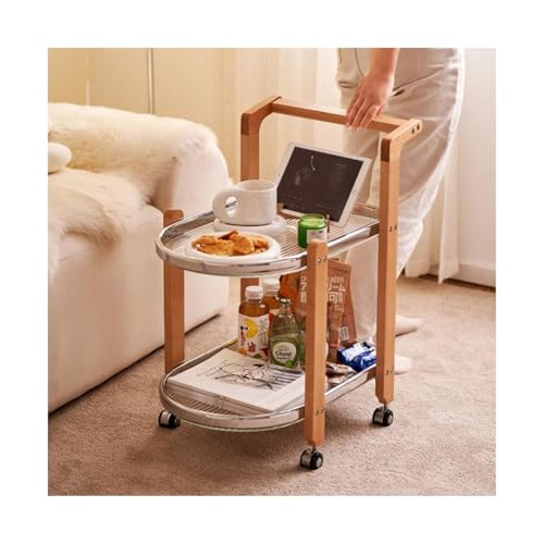 Couchtisch mit 2 Ebenen, Mehrzweck-Rollwagen mit feststellbaren Rollen, Beistelltisch für Couch, mobiler Couchtisch, Nachttisch, Mitteltische Couchtisch mit 2 Ebenen, Mehrzweck-Rollwagen mit feststellbaren Rollen, Beistelltisch für Couch, mobiler Couchtisch, Nachttisch, Mitteltische von CAOJLjiaxiang-2012