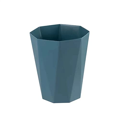 Einfacher Haushalts-Mülleimer, Wohnzimmer, Badezimmer, Küche, Schlafzimmer, Büro, papierloser Korb, Mülleimer, Badezimmer-Mülleimer (Blau, 6 l) von CAOJLjiaxiang-2012