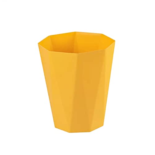 Einfacher Haushalts-Mülleimer, Wohnzimmer, Badezimmer, Küche, Schlafzimmer, Büro, papierloser Korb, Mülleimer, Badezimmer-Mülleimer (Gelb, 6 l) von CAOJLjiaxiang-2012
