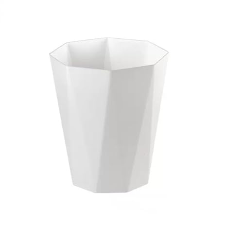 Einfacher Mülleimer für Zuhause, Wohnzimmer, Badezimmer, Küche ohne Deckel, groß, kreativ, Schlafzimmer, Büro, Papierkorb, Toilette, Badezimmer, Mülleimer (weiß, klein) von CAOJLjiaxiang-2012