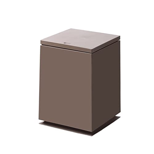 Einfacher Mülleimer mit großem Fassungsvermögen, quadratisch, für den Innenbereich, Büro, Schlafzimmer, Papierkorb, Badezimmer, Mülleimer (braun) von CAOJLjiaxiang-2012