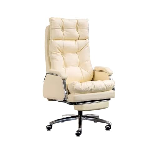 Ergonomischer Bürostuhl, bequemer Luxus-Bürostuhl, Liegestuhl, Bürostuhl, neigbar, Drehstuhl, Schreibtischstuhl für Computer, Schreibtisch (Beige) von CAOJLjiaxiang-2012