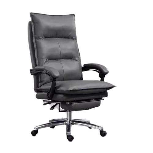 Ergonomischer Bürostuhl Leathers, ergonomisch, mit hoher Rückenlehne, bequemes Kissen, drehbar, verstellbar, Chefsessel für zu Hause, Schreibtischstuhl, Grau Ergonomischer Bürostuhl Leathers, ergonomisch, mit hoher Rückenlehne, bequemes Kissen, drehbar, verstellbar, Chefsessel für zu Hause, Schreibtischstuhl, Grau von CAOJLjiaxiang-2012