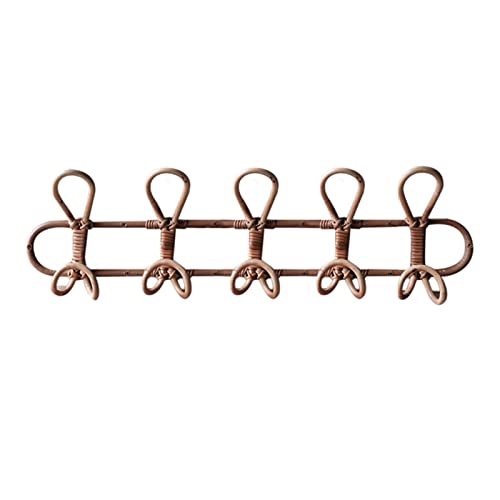 Garderobenleiste Wandhalterung, groß, Vintage-Rattan-Kleiderbügel, Kinder-Kleidungsorganizer, Rattan-Wandhaken, Kleiderhut, Hängehaken, Raumdekoration, Wandgarderobe von CAOJLjiaxiang-2012