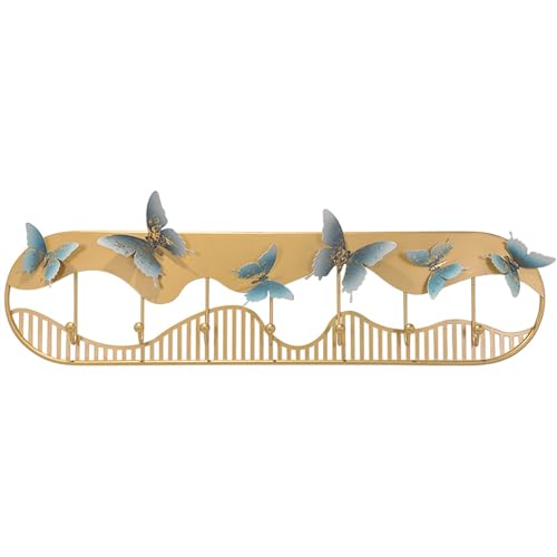 Garderobenleiste Wandhalterung Chinesische Garderoben- und Hutablage Kreative Wandbehang Mantel- und Huthaken Hinter der Tür Garderoben- und Huthaken Eingangsregale Leichte Luxus Metallhaken von CAOJLjiaxiang-2012