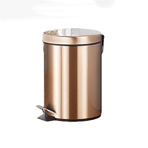 Großer Mülleimer für den Innenbereich, rund, geprägt, mit Deckel, Büro, Schlafzimmer, Papierkorb, Badezimmer, Mülleimer (Gold) von CAOJLjiaxiang-2012
