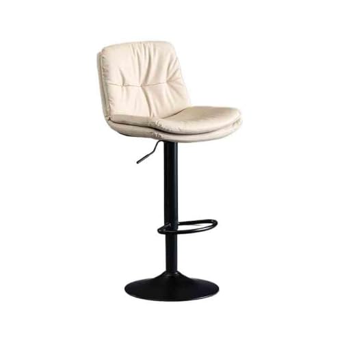 Hoher Küchenhocker, Barhocker, höhenverstellbar von 60 bis 80 cm, modern und einfach, mit Rückenlehne für Empfang, leichter Luxus-Hocker, Barhocker (weiß) von CAOJLjiaxiang-2012