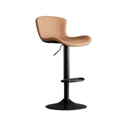 Hoher Küchenhocker (60-80 cm), einfacher Barhocker mit modischem Aufzug, moderner Hochstuhl für zu Hause, Drehstuhl aus Eisen mit leichter Rückenlehne, luxuriöser Barhocker (braun) von CAOJLjiaxiang-2012