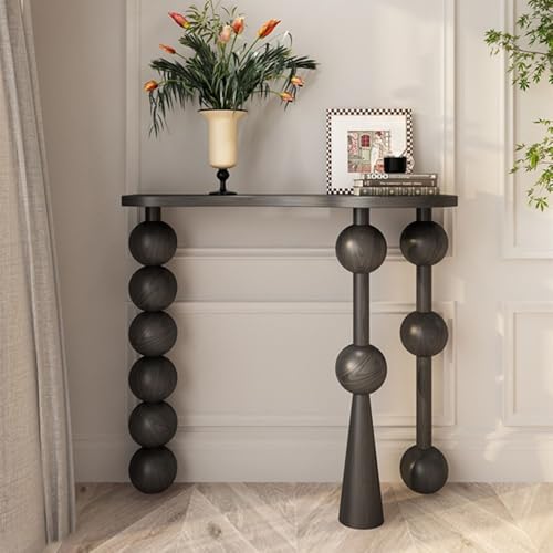 Konsolentisch für Eingangsbereich, Massivholz, rustikaler Flurtisch, 99,1 cm, Bauernhaus-Sofatisch für Eingangsbereich, Wohnzimmer, einfache Montage, Sofatisch (schwarz) von CAOJLjiaxiang-2012