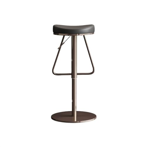 Küchenhocker, Barhocker, leichter Luxus-Barhocker, Drehstuhl für zu Hause, ohne Rückenlehne, hochklappbarer Barstuhl aus Edelstahl (56-82 cm), Barhocker (Grau) von CAOJLjiaxiang-2012