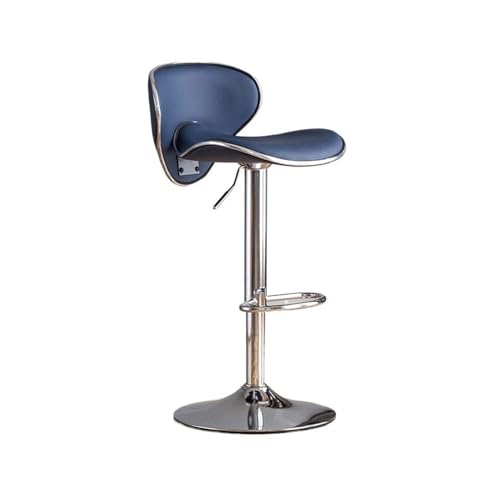 Küchenhocker, hohe Hocker aus PU-Leder, Kücheninselstühle, leichte Deluxe-Rückenlehne, europäische Barhocker, Barhocker, Barhocker, Barhocker, Barhocker, Blau von CAOJLjiaxiang-2012