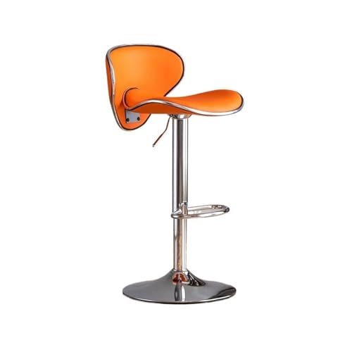 Küchenhocker, hohe Hocker aus PU-Leder, Kücheninselstühle, leichte Deluxe-Rückenlehne, europäische Barhocker, Barhocker, Barhocker (Orange) von CAOJLjiaxiang-2012