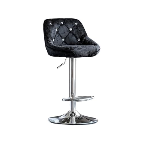 Küchenhocker, hoher Hocker mit einfacher Rückenlehne, Drehstuhl, Hebestuhl, 60-80 cm, für Zuhause, leichter Küchenstuhl, Luxus-Barhocker, Schwarz von CAOJLjiaxiang-2012