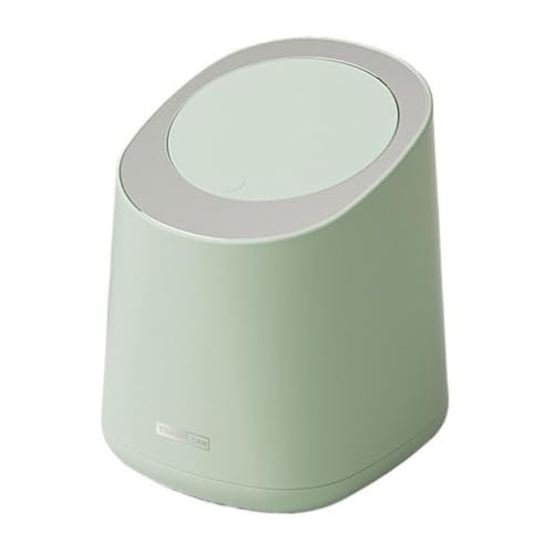 Mini-Mülleimer für den Schreibtisch, Mini-Mülleimer mit Druckdeckel, kleiner Kunststoff-Mülleimer für Couchtisch, Nachttisch, Badezimmer, Waschtisch, Badezimmer-Mülleimer (grün) von CAOJLjiaxiang-2012
