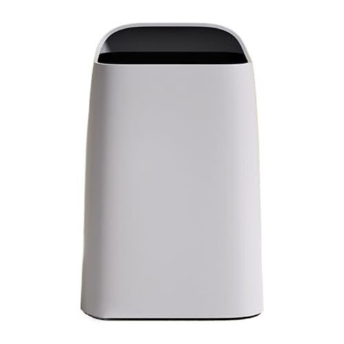 Moderner Kunststoff-Mülleimer, 10/18 Liter, offener Mülleimer, berührungsloser Mülleimer mit herausnehmbarem Inneneimer und Griff, für Zuhause, Büro, Badezimmer, Mülleimer (Grau, 10 l) von CAOJLjiaxiang-2012