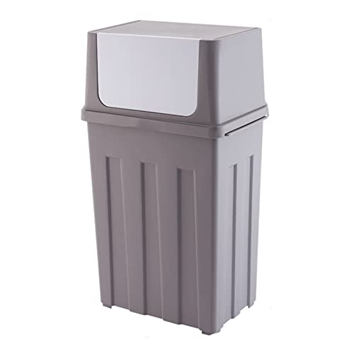 Mülleimer, 30 l, großes Fassungsvermögen, Haushaltsmülleimer, Wohnzimmer, Büro, Abfallkorb, Schule, Schlafsaal, abgedeckter Abfalleimer, Badezimmer-Mülleimer (Gris) von CAOJLjiaxiang-2012