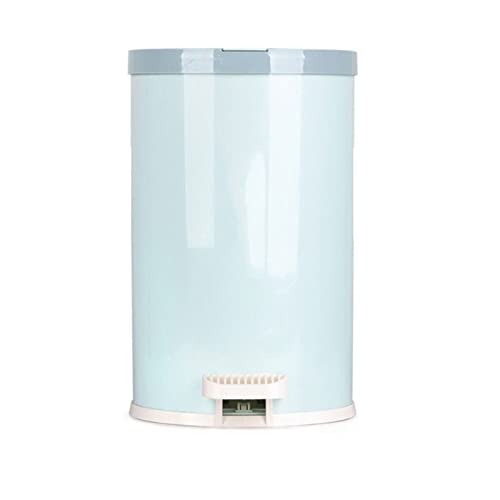 Mülleimer, 6 l/9 l, leiser Fußpedal, Mülleimer, Haushalt, Wohnzimmer, Badezimmer, Küche, groß, abgedeckt, Büro, Kunststoff, Sanitäreimer, Badezimmer-Mülleimer (Blau, 9 l) von CAOJLjiaxiang-2012