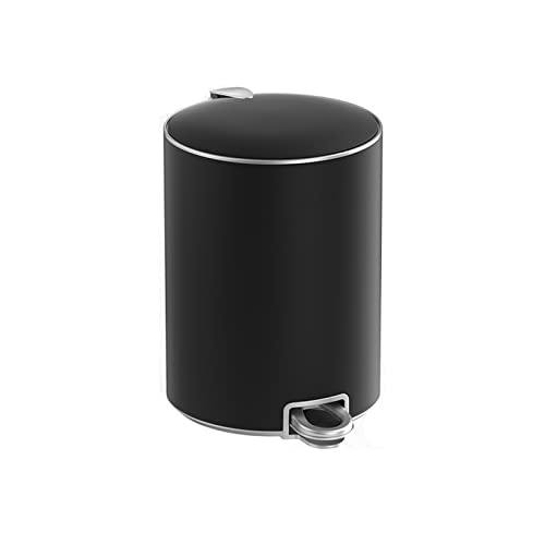 Mülleimer, 8 l, 12 l, 15 l, großer Edelstahl-Mülleimer, Küche, Badezimmer, Schlafzimmer, mit Deckel, Mülleimer, Badezimmer, Mülleimer (schwarz, 12 l) von CAOJLjiaxiang-2012