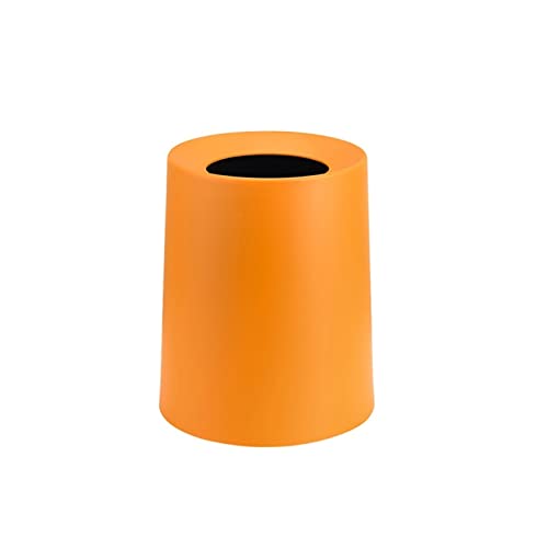 Mülleimer 8 l Mülleimer für Zuhause, Wohnzimmer, Schlafzimmer, Badezimmer, Büro, Küche, einfacher großer Papierkorb, Badezimmer-Mülleimer (orange) von CAOJLjiaxiang-2012