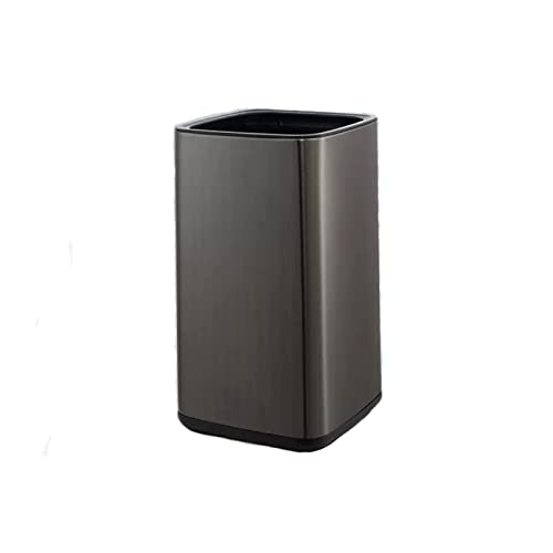 Mülleimer aus Edelstahl, Doppelstöckiger Mülleimer ohne Deckel, Schlafzimmer, WC, Büro, Papierkorb, Badezimmer, Mülleimer (Schwarz, 12 l) von CAOJLjiaxiang-2012