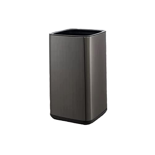 Mülleimer aus Edelstahl, Doppelstöckiger Mülleimer ohne Deckel, Schlafzimmer, WC, Büro, Papierkorb, Badezimmer, Mülleimer (Schwarz, 15 l) von CAOJLjiaxiang-2012