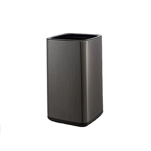 Mülleimer aus Edelstahl, Doppelstöckiger Mülleimer ohne Deckel, Schlafzimmer, WC, Büro, Papierkorb, Badezimmer, Mülleimer (Schwarz, 9 l) von CAOJLjiaxiang-2012