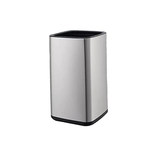 Mülleimer aus Edelstahl, Doppelstöckiger Mülleimer ohne Deckel, Schlafzimmer, WC, Büro, Papierkorb, Badezimmer, Mülleimer (Silber, 12 l) von CAOJLjiaxiang-2012