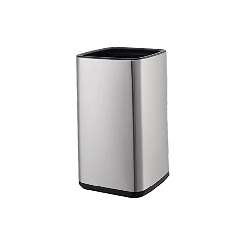 Mülleimer aus Edelstahl, Doppelstöckiger Mülleimer ohne Deckel, Schlafzimmer, WC, Büro, Papierkorb, Badezimmer, Mülleimer (Silber, 15 l) von CAOJLjiaxiang-2012