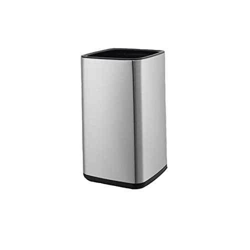 Mülleimer aus Edelstahl, Doppelstöckiger Mülleimer ohne Deckel, Schlafzimmer, WC, Büro, Papierkorb, Badezimmer, Mülleimer (Silber, 9 l) von CAOJLjiaxiang-2012