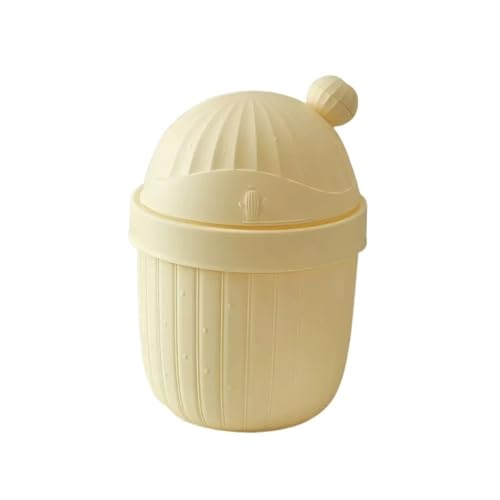 Mülleimer für Haushalt, Wohnzimmer, Schlafsaal, Büro, cremefarben, Badezimmer, Toilette mit Deckel, Papierkorb, Badezimmer-Mülleimer (weiß, groß) von CAOJLjiaxiang-2012