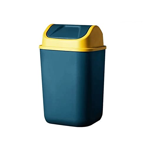 Mülleimer für den Innenbereich, mit Deckel, Küche, WC, Kunststoff-Mülleimer mit Schwingdeckel, 12 l/14 l, Badezimmer-Mülleimer (Blau, 12 l) von CAOJLjiaxiang-2012