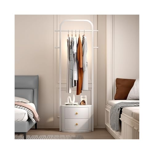 Multifunktionaler Kleiderständer, Kleiderständer für Schlafzimmer, Nachttisch, Regal für Kleidung, Wohnzimmer, Sofa, Seitenschrank, hängend für Kleidung, freistehend, Weiß Multifunktionaler Kleiderständer, Kleiderständer für Schlafzimmer, Nachttisch, Regal für Kleidung, Wohnzimmer, Sofa, Seitenschrank, hängend für Kleidung, freistehend, Weiß von CAOJLjiaxiang-2012